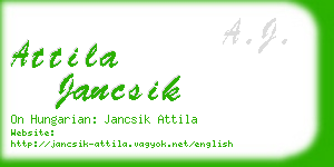 attila jancsik business card